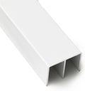 Top Double Channel Track for Bypass & French Sliding Screen Doors - Replacement Sliding Screen Door Upper Tracking System Hardware - White Aluminum Track - 1-1/2” Wide 1” Deep - 96 in, 1 Piece