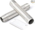 TAISHER 2PCS Stainless Steel Pipe Fittings, 1" NPT x 1" NPT Male Threaded, 6" Length Nipple Cast Pipe