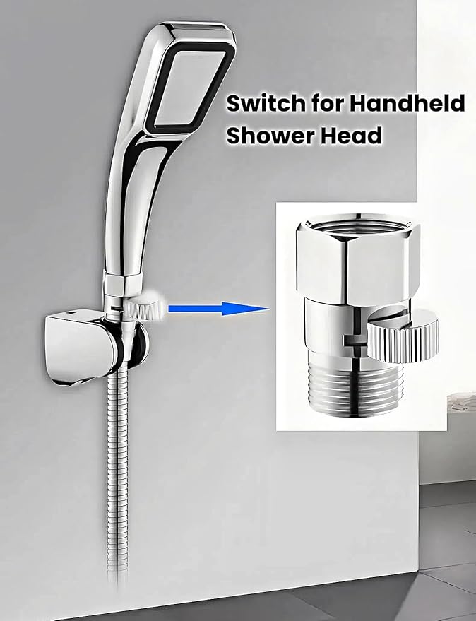 Premium Brass Shower Head Shut off Valve FOGZUVR - G 1/2" Shower Flow Restrictor Leak-Proof & Durable Construction with On/Off Switch for Handheld Shower Head,RV/Wall Mount Shower,Bidet Sprayer