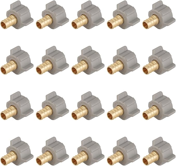 (Pack of 25) PLUMBINGMASTER Pipe Fitting - 1/2" Pex 1/2" Female NPT Swivel Adapter Barb Crimp Fitting, Anti-Corrosion,No Lead, 5 Year Warranty, (PEX1807202-25PCS)