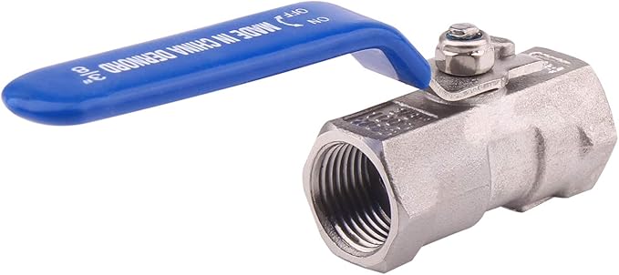 DERNORD Stainless Steel Ball Valve 1PC Type 3/8 Inch NPT Standard Port for Water, Oil, and Gas (3/8 Inch Ball Valve)