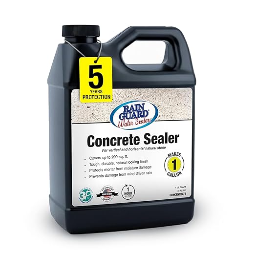 Rain Guard Water Sealers SP-4001 Concrete Sealer Concentrate Makes 1 Gallon - Clear Natural Finish - Deep Penetrating Water Repellent Protection for All Concrete Surfaces -Water-Based Silane/Siloxane