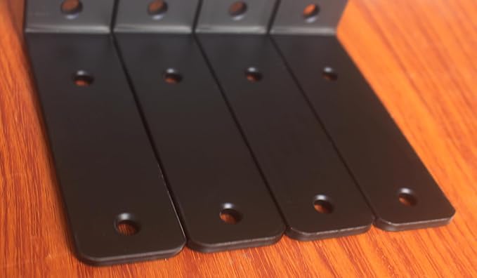 12 Pack - L 5" x H 2" x W1.5, 5mm Thick Black L Shelf Bracket, Iron Shelf Brackets, Metal Shelf Brackets, Floating Shelf, Shelf Supports with Screws