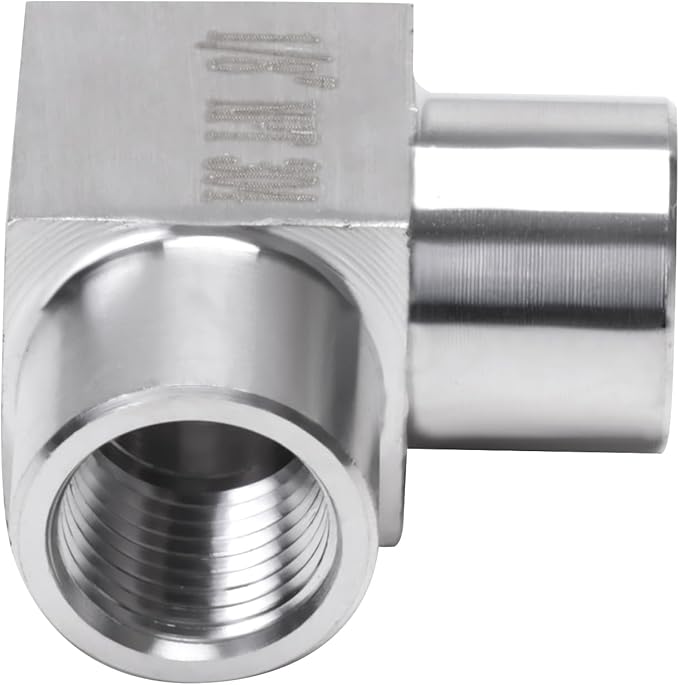 90 Degree Street Elbow - 1/8" NPT Female to 1/8" NPT Female Stainless Steel 304 Heavy Duty Forged Square Barstock Street Elbow Adapter Pipe Fitting (pack of 2)