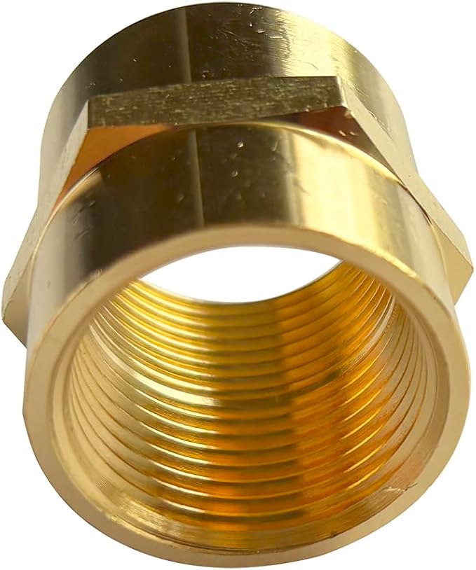 3/4" Female Threaded Hex Nipple Brass Coupling NPT Pipe Fitting Pipe Adapter Straight Connectors for Air, Gas, Oil, Fuel, Propane Pack of 2