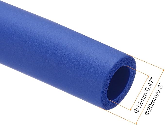 uxcell Foam Tubing for Handle Grip Support, Pipe Insulation, 12mm(1/2") ID 20mm OD 1m Length Blue