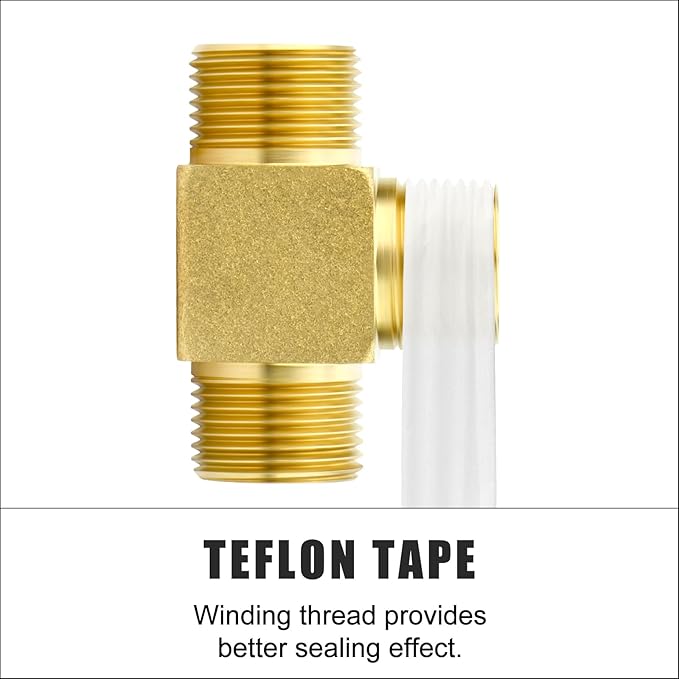 GASHER 2PCS Brass Compression Tube Pipe Fitting Connector, Tee，16mm x 16mm x 16mm Tube OD Connector