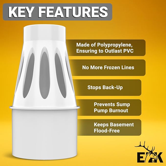 ELK Freeze Relief 3" - Use Between 1.5" Sump Pump Line to 3" Discharge Line - Pipe Transition that Relieves Water Pressure and Protects Against Pipe Bursting, Pump Failure and Flooding