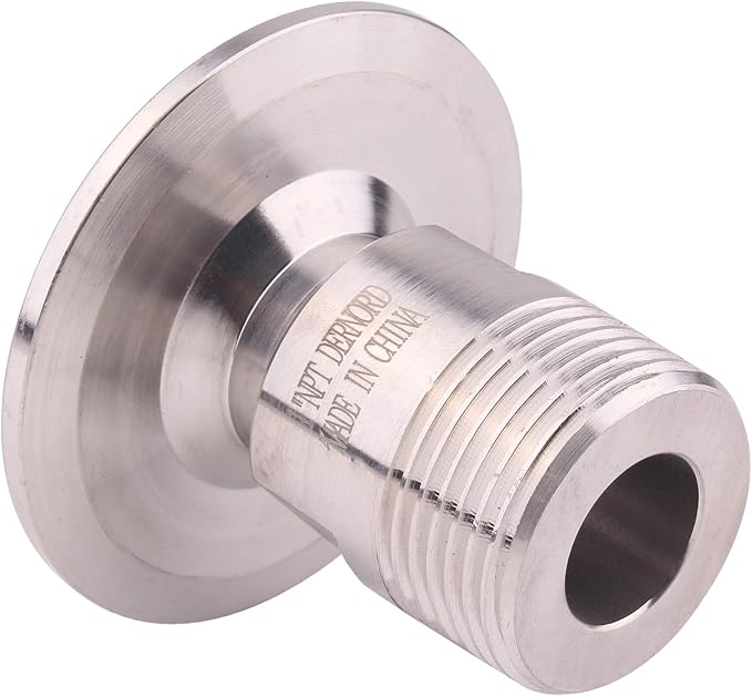 DERNORD 2'' Tri clamp Adapter to 1 inch MNPT Thread Ferrule Sanitary Pipe Fitting