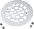Artiwell 4-1/4“ Shower Strainer Drain Trim Set, Screw-in Shower Strainer Drain Cover, Plastic-Oddities Style Replacement Strainer Grid,Machine & Self-Tapping Screws Included (Chrome Plated)