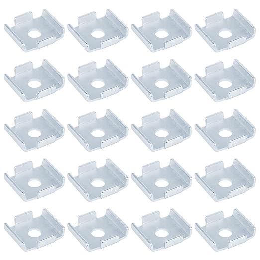 20 Pcs Square Plate Washers Accept 3/8" Bolt, Saddle Washer for 1-5/8" Strut Channel