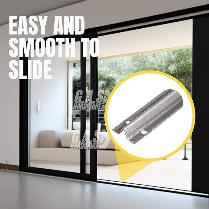 Screw on Track Cover for Sliding Patio Glass Doors | Fix Sliding Glass Door Repair Door Track Cover Replacement Hardware Repair Stainless Steel - Screws NOT Included (8 Feet)