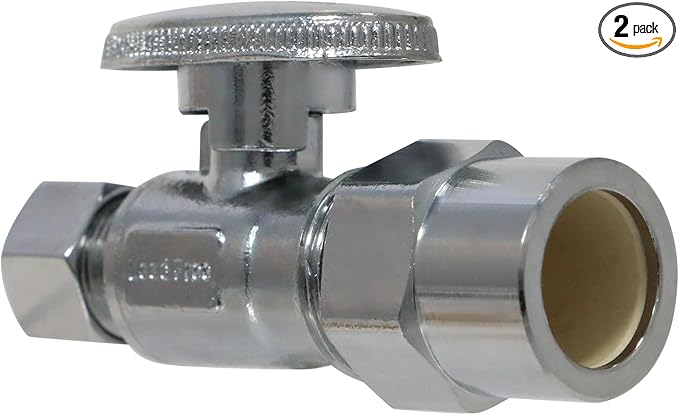 XFITTING 1/2 Inch CPVC x 3/8 OD Compression Straight Valve, 3-3-4=2XX, 2 Pieces