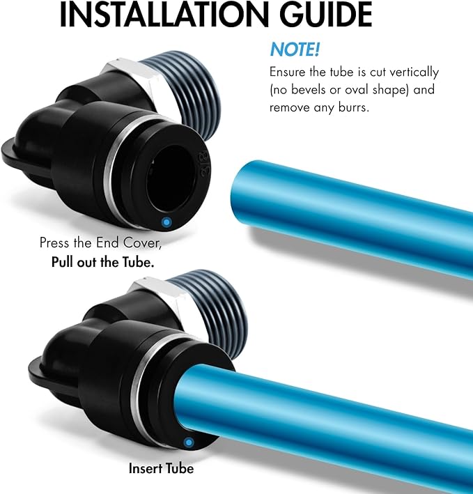 Pneumatic 3/8 Push to Connect Fittings Male Thread Elbow and Straight Combination Air Line Quick Connect Fittings 3/8"OD x 3/8"NPT Quick Connect Air Hose Fittings (Pack of 12)