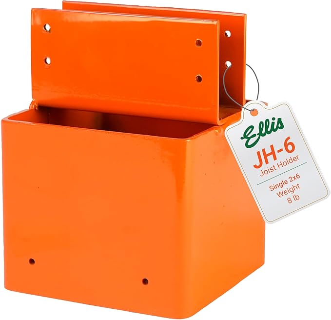 Ellis Manufacturing Company - Single 2x6 Joist Holder for 6x6 Post - Secure in Crawl Space - Metal Support, Wall Mount Bracket for Construction & Stability Applications