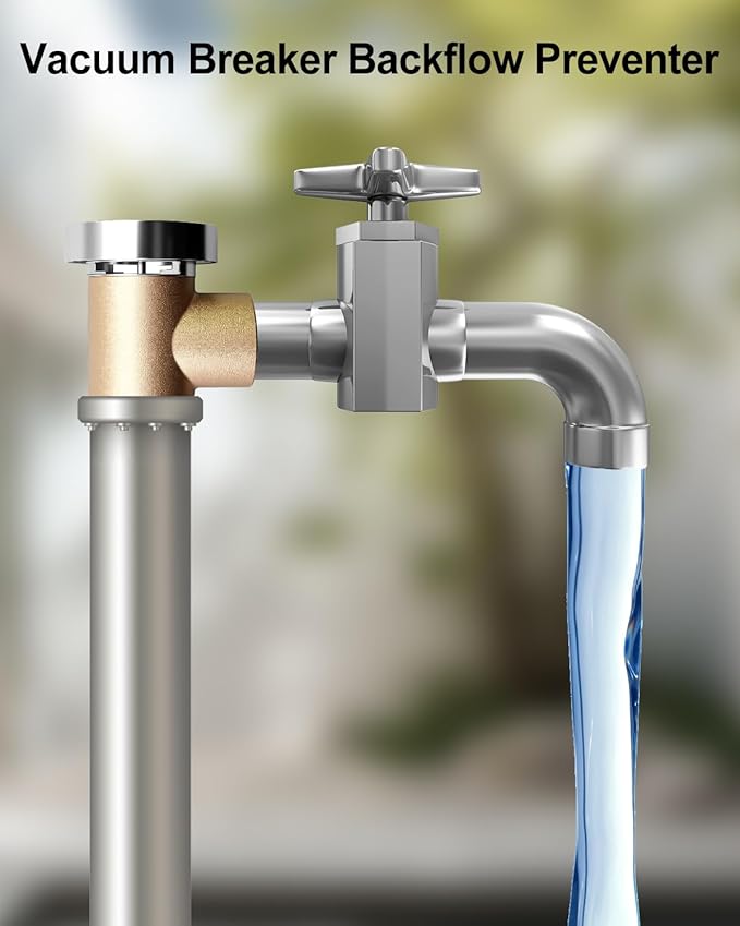 3/4" Vacuum Breaker with Female NPT Inlet and Outlet Replace LF288A, 125 PSI 180°F Lead-Free Backflow Preventer for Outdoor Faucet Garden Hose Irrigation System Low-Flow Applications