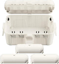 Flemoon 4-Piece Outdoor Waterproof Electrical Box Set – 12.5" x 8.5" x 5" Large Electrical Box & 3 pcs 7.1" x 2.3" x 2.3" Extension Cord Covers for Power Strips, Outlets, Holiday Lights, White