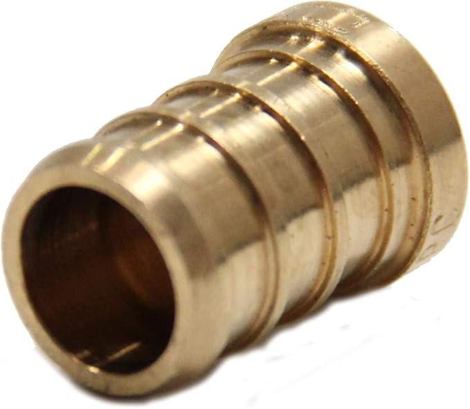 (Pack of 100) EFIELD Barb Crimp Pex 3/4-inch Plug (End Cap) Brass Fittings, ASTM F1807,(PEX1807232-100PCS)