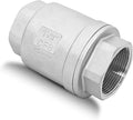 1-1/2" NPT Stainless Steel Spring Check Valve, WOG1000 NPT Thread unleaded In-Line Vertical Check Valve Non Return One Way Counterflow to Prevent the Medium Backflow for Oil Water Gas Air DN40