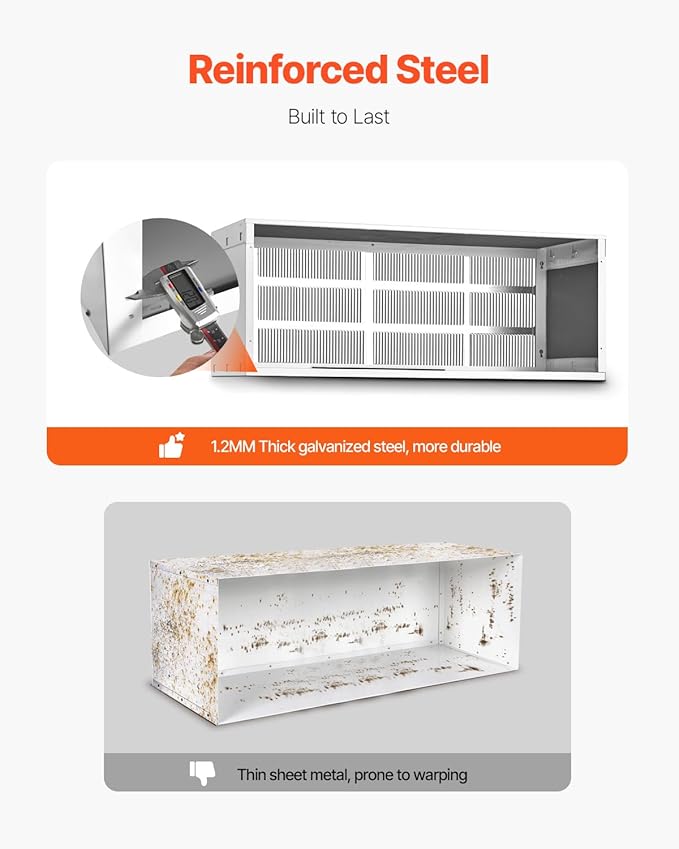 VEVOR Air Conditioner Wall Sleeve, 42 in Through The Wall Air Conditioner Sleeve, Exterior Grille, Wall AC Sleeve, Fit Most Brands of Through The Wall Air Conditioner, Durable and Weather-Resistant