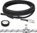 12FT Self-Regulating Pipe Heating Cable with Thermostat,Heat Tape for Water Pipe Freeze Protection,Pipes Heating Trace System for Home Supply Pipes,120V 5W/FT