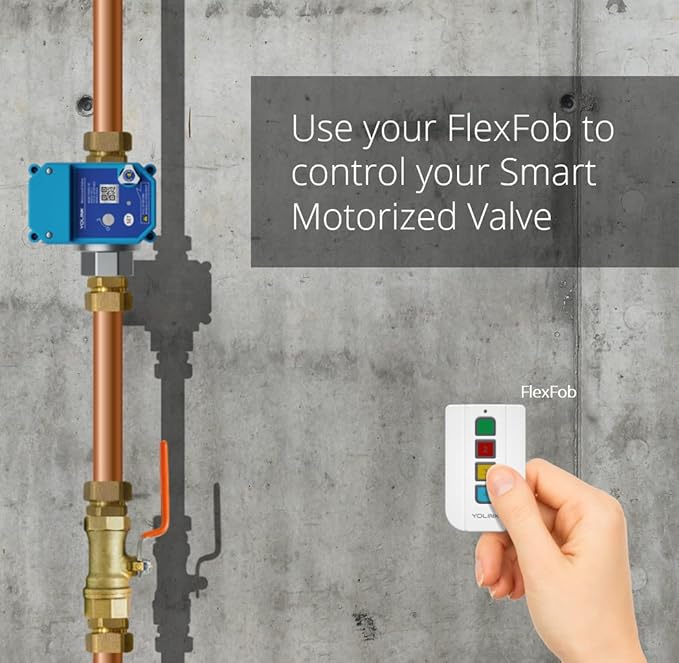 YoLink LoRa Smart Water Leak Protection System, Including 1/2" Commercial Grade Smart Motorized Stainless Steel Valve, (3) Water Leak Sensors, Hub: Up to 1/4-Mile Range, IFTTT, Alexa, Home Assistant