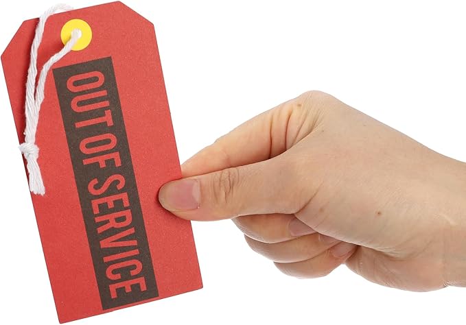 Frcctre 500 Pcs Red Out of Service Tags with String, 4-3/4 x 2-3/8 Inches Bulk Maintenance Required Tags Equipment Repair Required Labels for Machine Equipment Inspection Maintenance