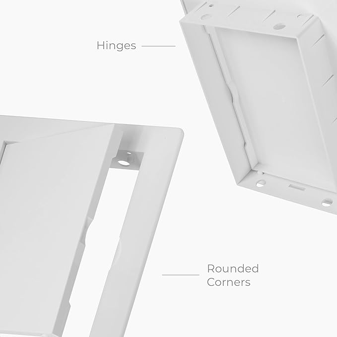 4 x 6 Inch White Square ABS Plastic Plumbing Access Panel - Indoor Wall Access Door for HVAC, Wall, Ceiling, and Drywall with Panel - Opening Box Door Cover - Easy to Instal