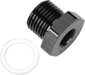 M16x1.5 Male Metric to 1/8 NPT Female Oil Pressure Sensor Adapter Fitting Reducing Bushing Aluminum Black