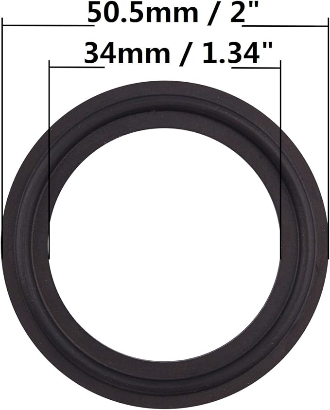 DERNORD 1.5" Buna-N (NBR) Sanitary Gasket Fits Tri-Clover Type Ferrule (Pack of 10)