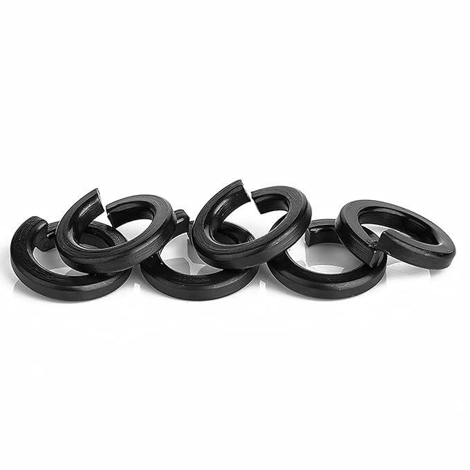 M4 Black Split Lock Washer, 18-8 (304) Stainless Steel Black Coating Spring Lock Washer Elastic Gasket 100PCS