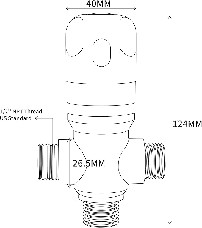 Thermostatic Mixing Valve with 1/2 NPT Male Connection, Water Temperature Constant Control Valve, Fahrenheit Scale Mark, Solid Brass,Golden