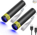 COSOOS 2 Pack UV Flashlight, 365nm USB Rechargeable Black Light Flashlight, Mini Handheld Detector for Dog Cat Urine, Pet Stains, Scorpions, Resin Curing