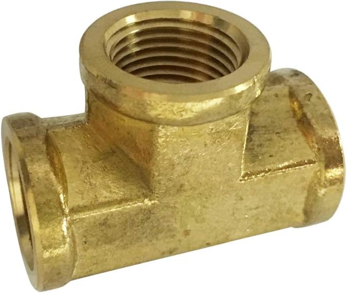 Brass Pipe Fittings, NPT Tee, Hex Head, Hex Nipple, Hex Coupling, 90 Degree Barstock Forged Elbow, Air Hose Fittings, 1/8" 1/4" 3/8" NPT Brass Fittings Kit, for Up to 1200PSI