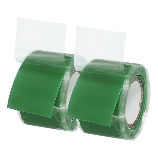 PATIKIL Grip Tape for Handles 1" x5ft, 2 Roll Self-Fusing Silicone Tape for Bike Handles Pull Up Bars Gym Equipment Plumb/Hose/Pipe Leaks Emergency Green
