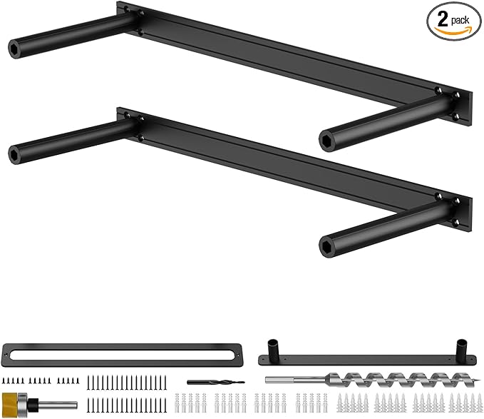 Floating Shelf Bracket Heavy Duty Shelving Brackets,Decorative Floating Shelf Hardware Black,Hidden Metal Shelf Support Bracket(18X8X1.2-Metal Jig)