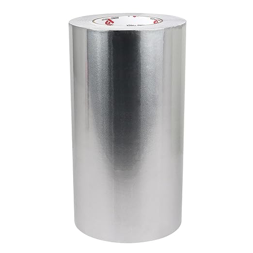 BOMEI PACK 10 Inch Aluminum Foil Tape,Heavy Duty Metal Foil Duct Tape,10 Inch x 55 Yards,High Temperature Silver Foil Tape,Perfect for Sealing & Patching,HVAC,Air Ducts,Insulation and Metal Repair