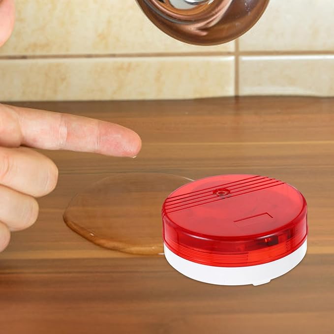 Water Leak Detector Waterproof Water Leak Warning Sensor with LED Indicator for Home Basement Bathroom Kitchen Flood Detection