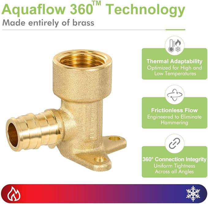 2 Pack Orianse 1/2" Drop Ear Elbow,1/2" PEX-A x 1/2" NPT Female Threaded Brass Cold Expansion PEX-A Fittings for For Pex Pipe connection, NSF/ANSI 61 NSF 372 Certificate, ASTM F1960 Certified