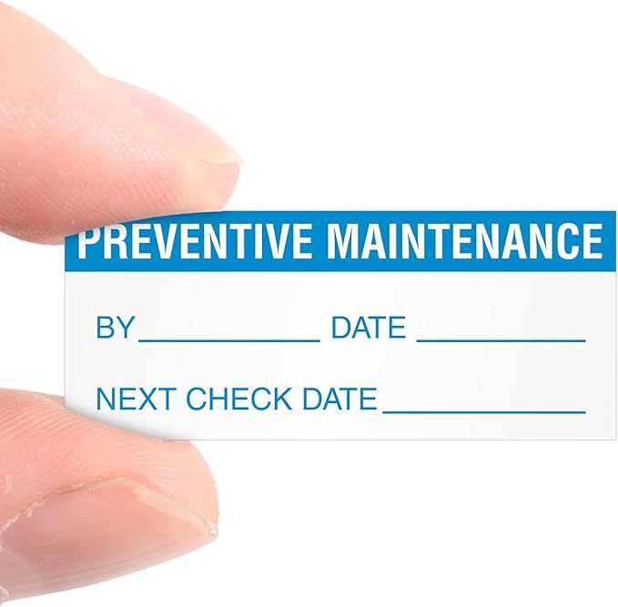 SmartSign Self Laminating Preventive Maintenance Labels by/Date/Next| 1.5" x 0.625" Polyester with Clear Flap, Pack of 140, Made in USA