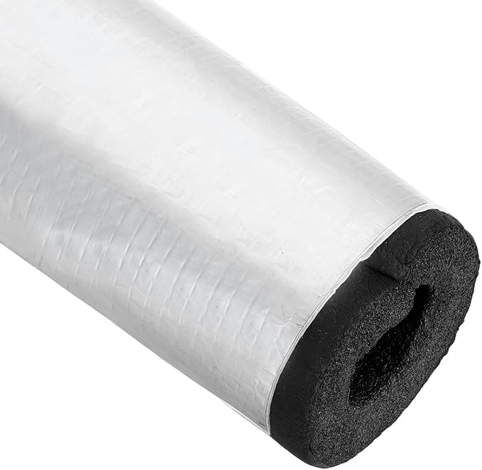 PATIKIL Pipe Insulation Foam Tube, 3.3FT Length Self Adhesive Pipe Freeze Protection Wrap with Aluminum Foil 1.7"(43MM) ID x 2cm Thickness for Outdoor Winter Irrigation
