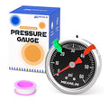 MEANLIN MEASURE 0~60Psi Black Stainless Steel Pressure Gauge, Glycerin Filled 1/8" NPT 1.5" FACE DIAL, Liquid Filled Pressure Gauge WOG Water Oil Air Back Mount (with 2PCS Snaps)