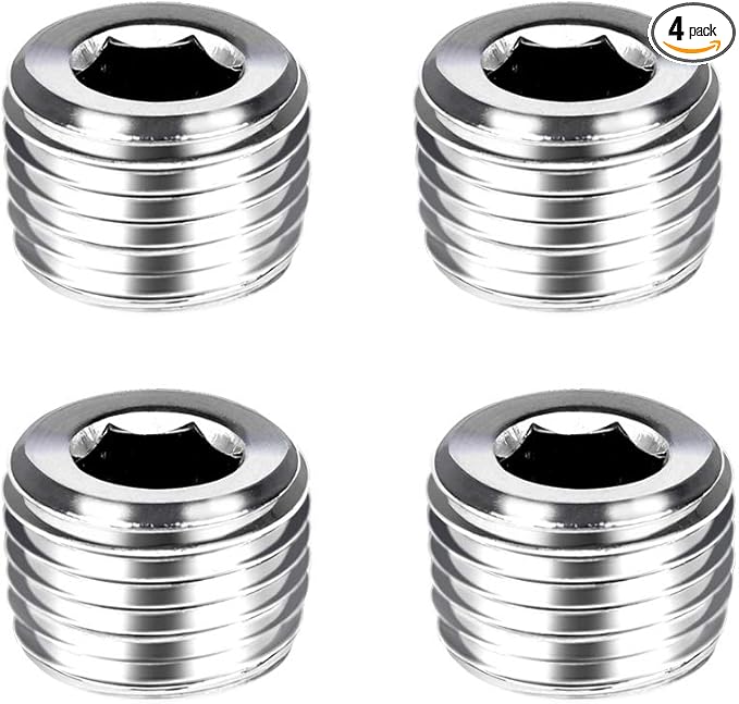 Joywayus 4Pcs Stainless Steel Internal Hex Thread Socket Pipe Plug 1/4"NPT Male
