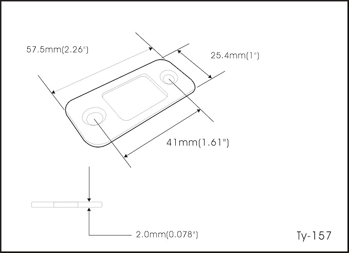 QCAA Solid Brass Deadbolt Strike Plate, Door Backplate, Round Corner, 1"x2-1/4", Matte Black, 1 Pack, Made in Taiwan