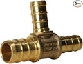 XFITTING 1/2 inch x 3/8 inch x 3/8 inch Pex Tee, Pex B Reducing Tee Crimp Version 25-5-3=5X, 5 Pieces