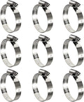 10 Pack Stainless Steel Hose Clamps, 1-1/2 inch to 2-1/2 inch Worm Gear Metal Hose Clamps for Pipe, Dryer Repair, Tubing and Fuel Line