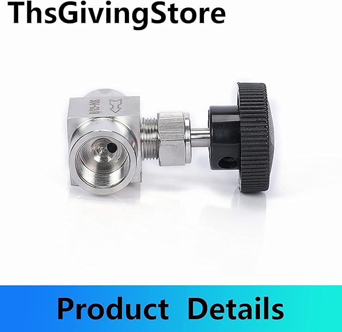 1/8 1/4 3/8 1/2 Inch NPT Valves 304 Stainless Steel NPT Female Needle for Valve Flow Control Water Gas Oil (NPT 1/2)