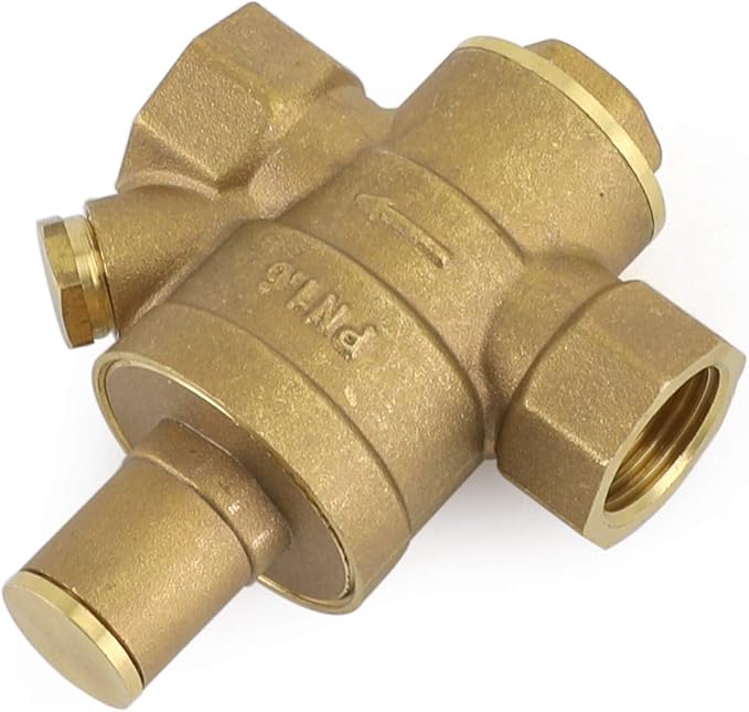 Topteng DN15 Brass Adjustable 1/2" Water Pressure Regulator Reducer With Gauge Meter
