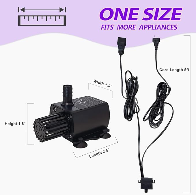 Automaitc MIni Condensate Pump For Dehumidifier,110V Submersible Water Pump With Level Sensor,For HVAC System,Air Conditioner,Air cooler,Fountain,13 FT Drain Height Lift