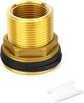 Brass Water Tank Connector Bulkhead Tank Fitting, 1" NPT Female 1-1/4" NPT Male, with Rubber Ring, for water towers/water inlet/outlet/various pipes/fittings,etc.